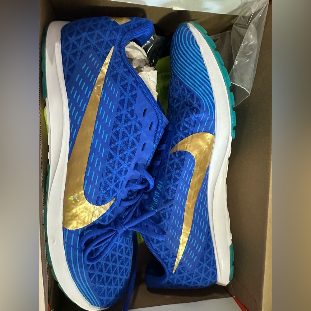 Nike Royal Blue and Gold Running Shoes